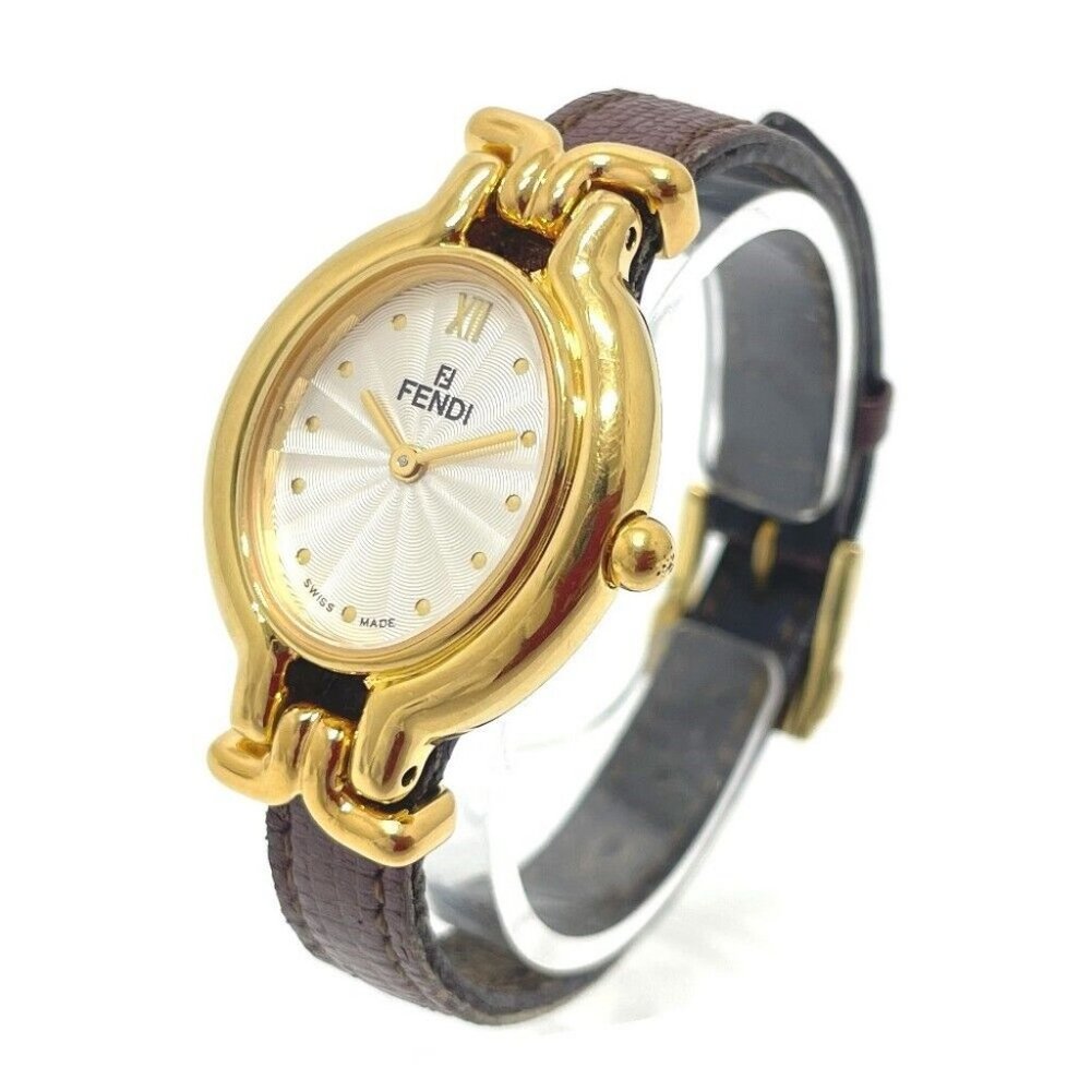 FENDI Change belt colors Wristwatch SS / leather Multicolore x GoldHW